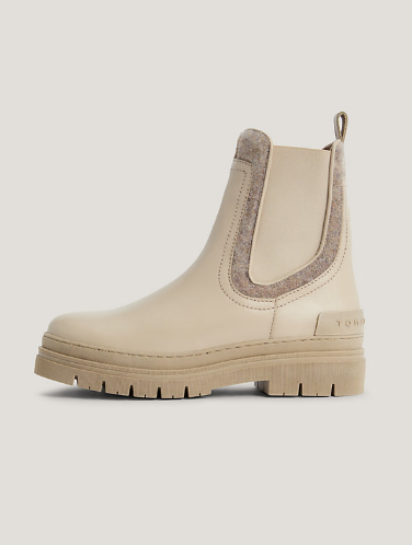 Tommy Hilfiger Leather Felt Patch Chelsea Boot - Merino