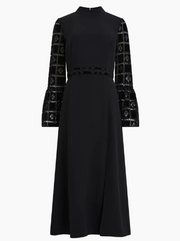 French Connection Garnet Velvet Lace Dress - Blackout