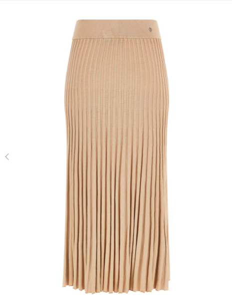 Guess Shopie Pleated Knit Skirt - Foamy Taupe
