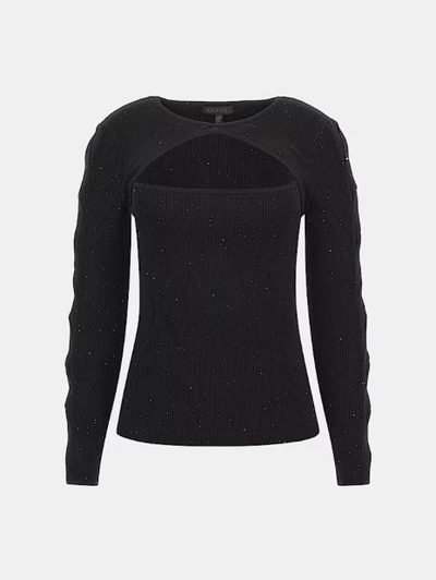 Guess Laurel Micro Sequin Sweater - Black