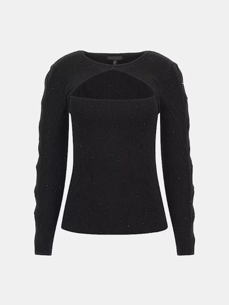 Guess Laurel Micro Sequin Sweater - Black
