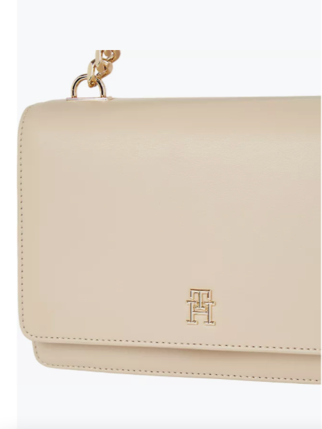Tommy Hilfiger Medium Crossover Chain Bag - White Clay