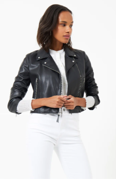 Biker jacket women black deals