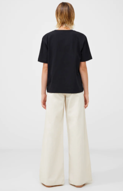 French Connection Rallie Cotton Ruched T-Shirt - Blackout