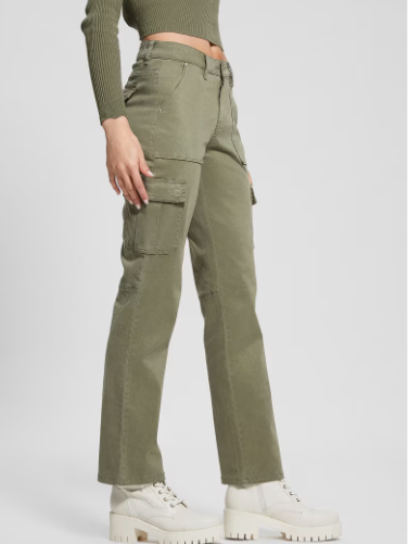 Guess Straight Cargo Trousers Khaki Spoilt Belle Boutique Online