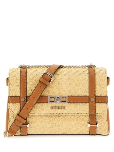 Logo and leather convertible crossbody shop bag