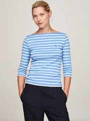 Tommy Hilfiger Cody Slim Boat-Neck Top - Blue Spell