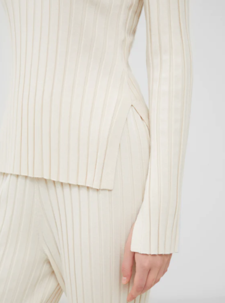 French Connection Minar Pleated Sweater - Classic Cream