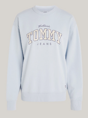Tommy Jeans Relaxed Varsity Luxe Sweatshirt - Breezy Blue