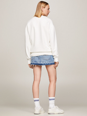 Tommy Jeans Relaxed Varsity Luxe Sweatshirt - Ancient White