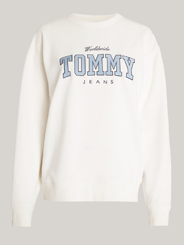 Tommy Jeans Relaxed Varsity Luxe Sweatshirt - Ancient White