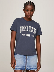 Tommy Jeans Washed Varsity T-Shirt - Dark Night Navy