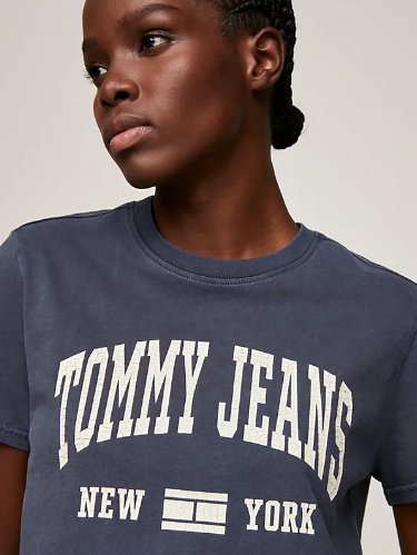 Tommy Jeans Washed Varsity T-Shirt - Dark Night Navy