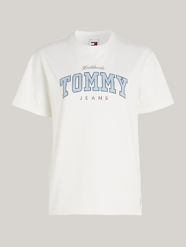 Tommy Jeans Relaxed Varsity Luxe T-Shirt - Ancient White
