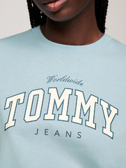 Tommy Jeans Relaxed Varsity Luxe T-Shirt - Breezy Blue