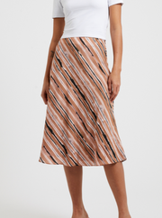 French Connection Gaia Flavia Textured Skirt - Mocha Moose