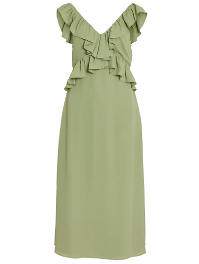 Elke V-Neck Midi Dress - Sage