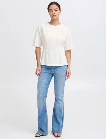 Nabia Tapered T-Shirt - Cloud Dancer