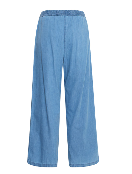 Barcy Cropped Pants - Light Blue Chambray