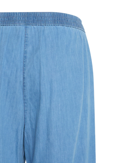 Barcy Cropped Pants - Light Blue Chambray