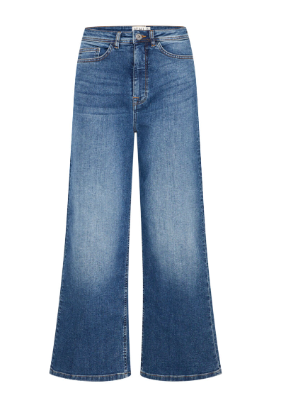 Twiggy Cropped High Waist Jean - Medium Blue