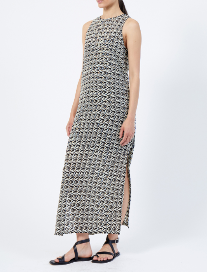 French Connection Carly Crochet Midi Dress - Black/Cream