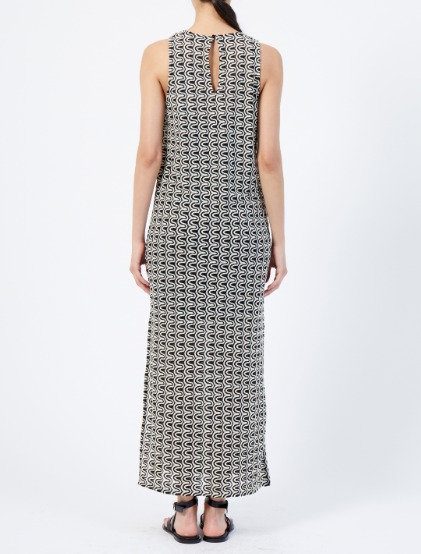French Connection Carly Crochet Midi Dress - Black/Cream