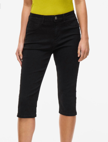 Jeggy Capri Pants - Black Denim