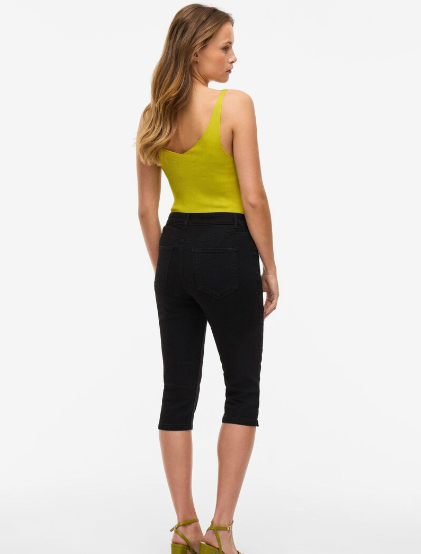 Jeggy Capri Pants - Black Denim