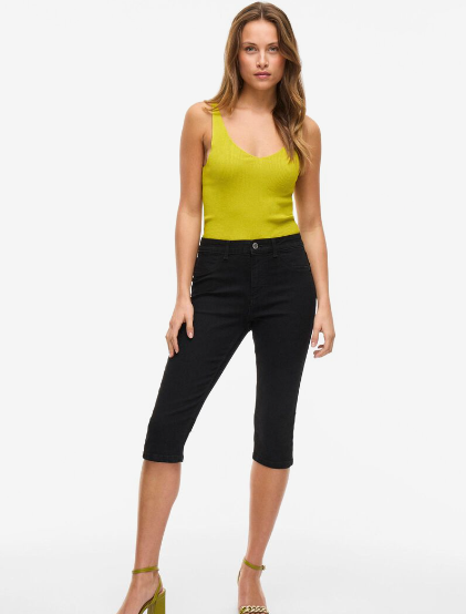 Jeggy Capri Pants - Black Denim