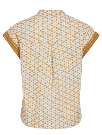 Sumira V-Neck Top - Birch/Wood