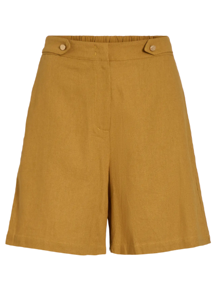 Nuria Button Detail Shorts - Wood