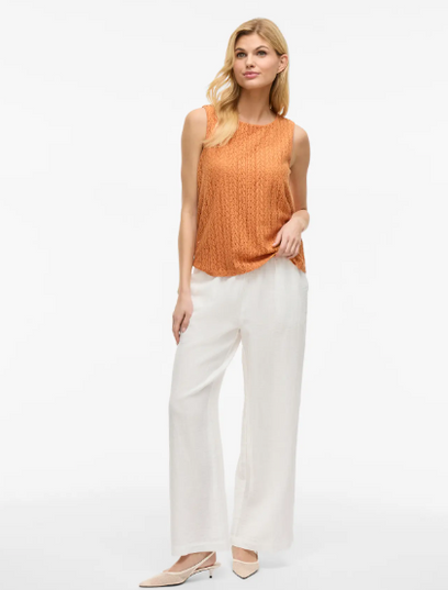 Geneva O-Neck Top - Golden Ochre