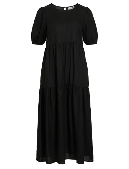 Summer Linen Smock Dress - Black