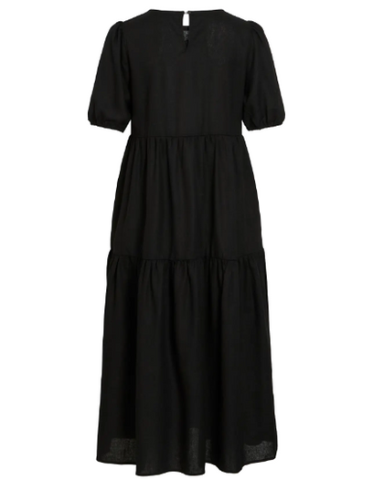 Summer Linen Smock Dress - Black