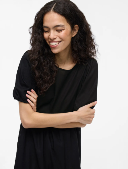 Summer Linen Smock Dress - Black