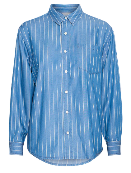 Beccos Shirt - Blue Pinstripe