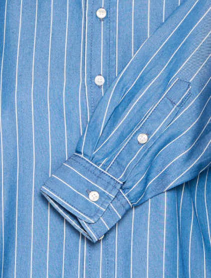 Beccos Shirt - Blue Pinstripe