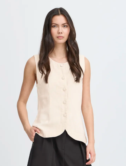 Linno Waistcoat - Natural Ecru