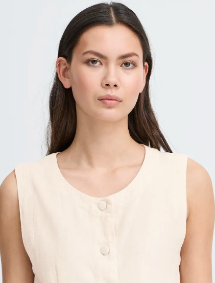Linno Waistcoat - Natural Ecru