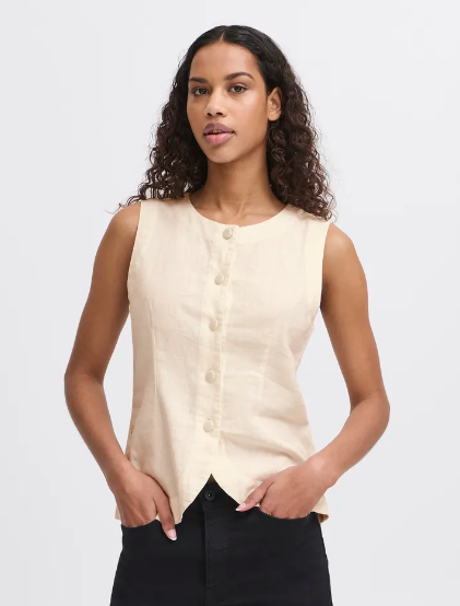 Linno Waistcoat - Natural Ecru
