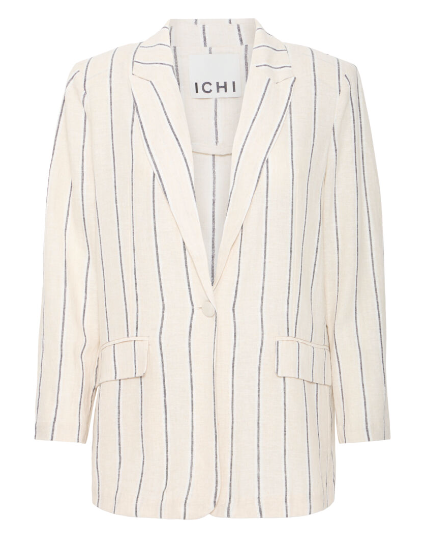 Linno Blazer - Natural Ecru Stripe