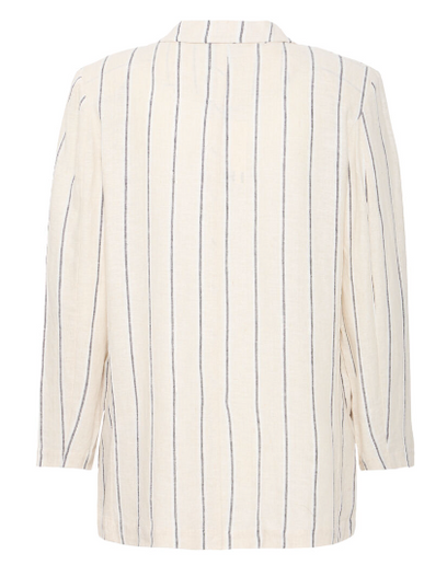 Linno Blazer - Natural Ecru Stripe