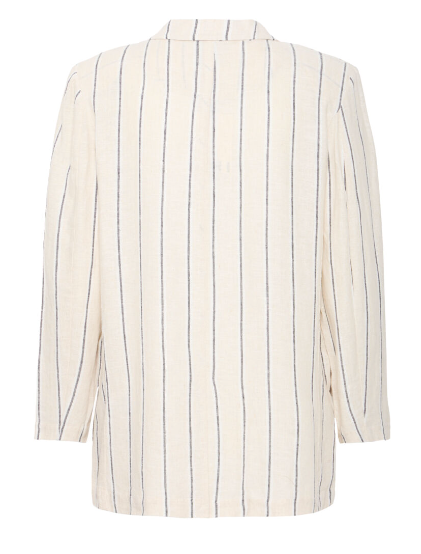 Linno Blazer - Natural Ecru Stripe