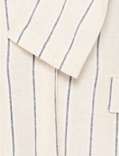 Linno Blazer - Natural Ecru Stripe