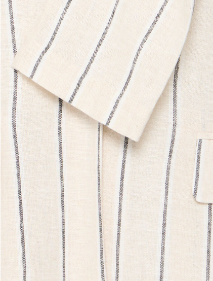 Linno Blazer - Natural Ecru Stripe