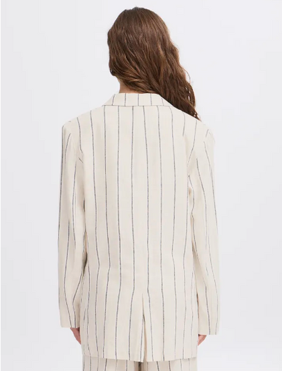 Linno Blazer - Natural Ecru Stripe