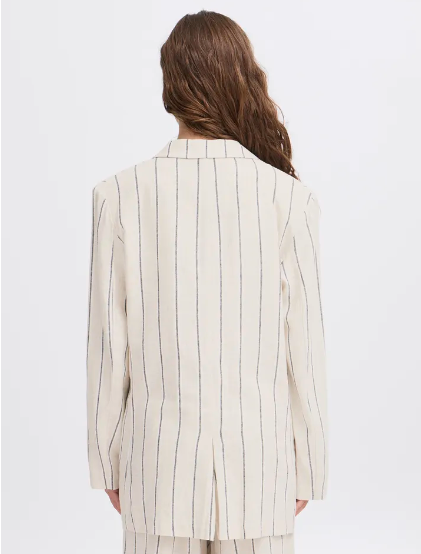 Linno Blazer - Natural Ecru Stripe