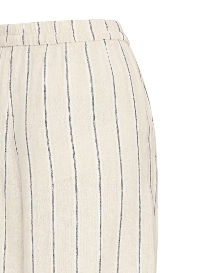 Linno Barrel Trousers - Natural Ecru Stripe