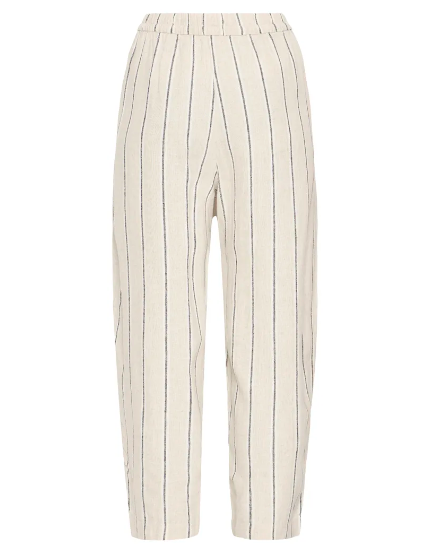 Linno Barrel Trousers - Natural Ecru Stripe